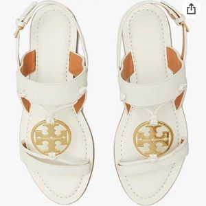 Tory Burch Miller 5mm Sandals in Milled Calf Leather Women’s Size 8 Bleach White